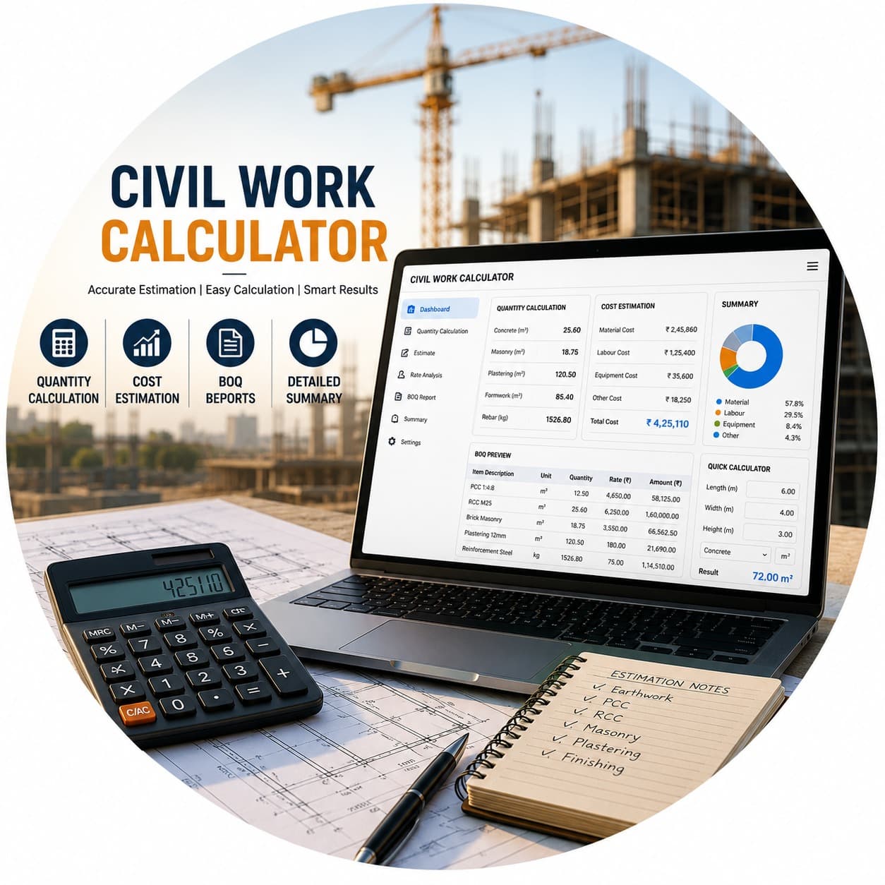 Civil Work Cost Calculator